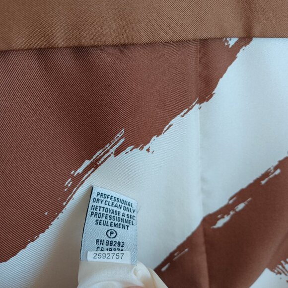 Tibi New York Silk Dress Brown Cream Shift Style Popover Lined Womens 2 - Picture 10 of 12